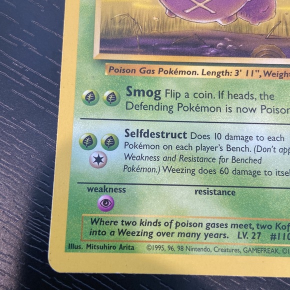 Weezing 45/62 Fossil Pokémon Card 1999 - Picture 3 of 7